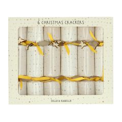 Christmas crackers ster & maan, 6 stuks in doos