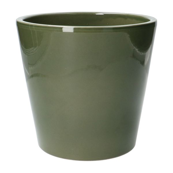Bloempot, aardewerk, donkergroen,Ø 20 cm