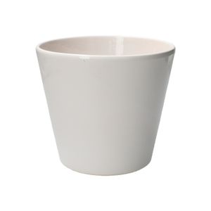 Bloempot, aardewerk, wit, Ø 17,5 cm