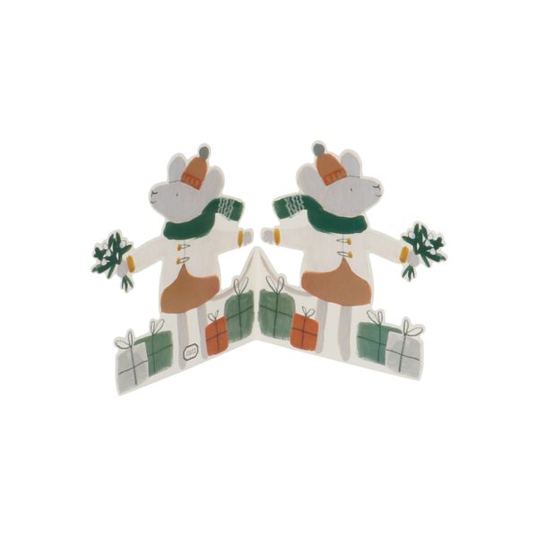 Carte de Noël avec enveloppe,  (dé)pliable, souris