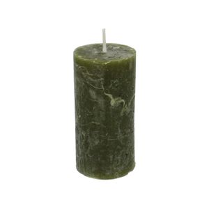 Block candle, forest green, 6 x 12 cm