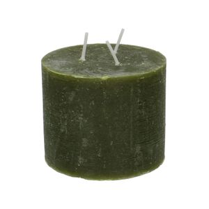 Block candle, forest green, 12 x 10 cm