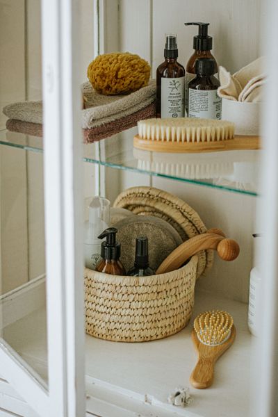 Bath and sauna brush, bamboo, soft bristles
