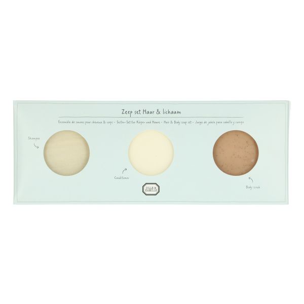Cadeauset bad met shampoo, conditioner en lichaamsscrub 