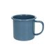 Becher mit Henkel, Emaille, blau, gesprenkelt, Ø 9 cm