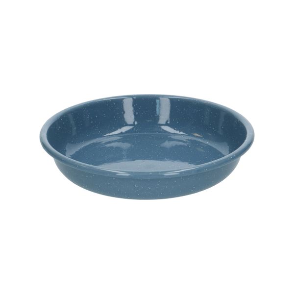 Teller, tief, Emaille, blau, gesprenkelt, Ø 19 cm