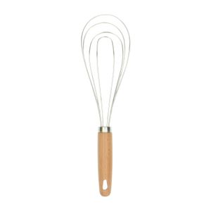 Flat whisk, wood and stainless steel