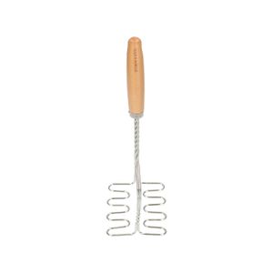 Potato masher, wood and stainless steel