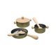 Pan set, metal and rubberwood, 2+