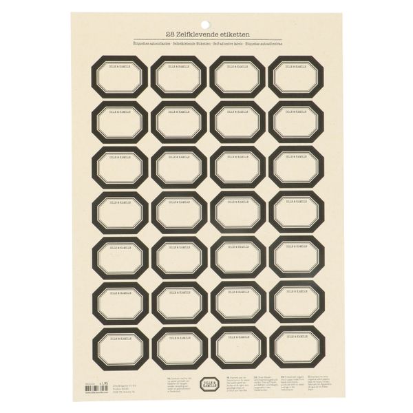 Etiketten, zwarte rand, zelfklevend, klein