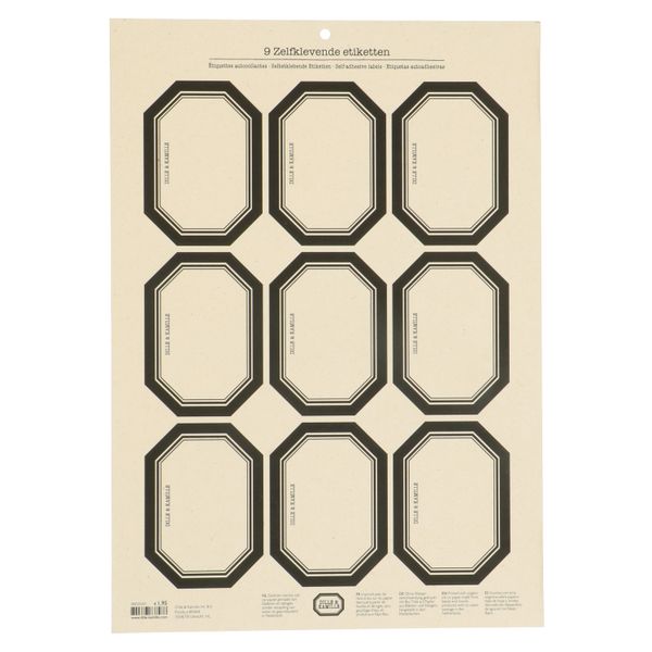 Etiketten, zwarte rand, zelfklevend, groot