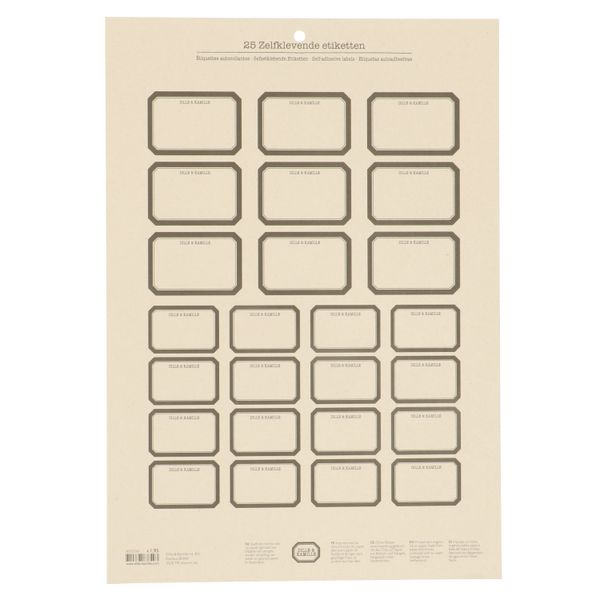 Etiketten, zwarte rand, zelfklevend, groot en klein