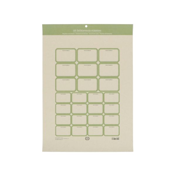 Etiketten, groene rand, zelfklevend, groot en klein