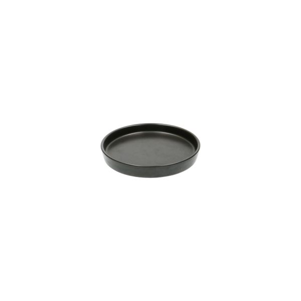Bloempotschotel, porselein, mat zwart, Ø 13,5 cm