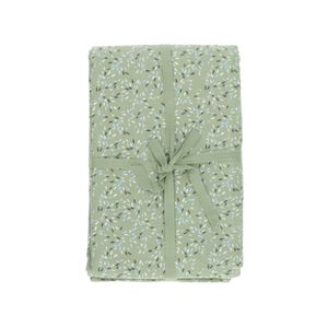 Tablecloth, organic cotton, green with grain pattern, 145 x 250 cm