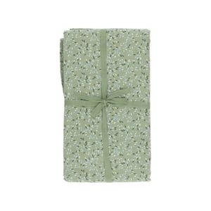 Tablecloth, organic cotton, green with grain pattern, 145 x 300 cm