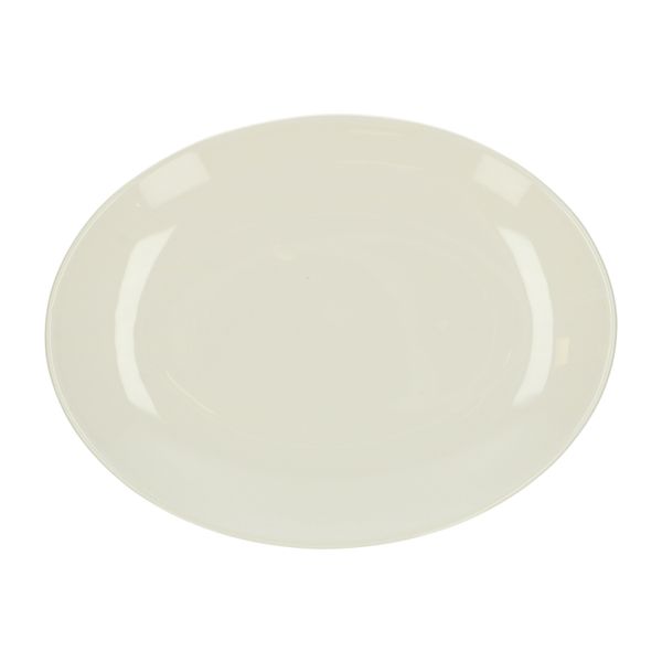 Plat de service ovale 'Offwhite' en faïence
