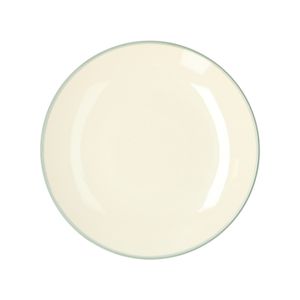 Assiette plate, grès, bord vert, Ø 27 cm