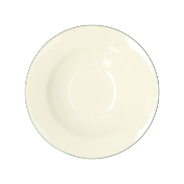 Soepbord, aardewerk, groene rand, Ø 26 cm