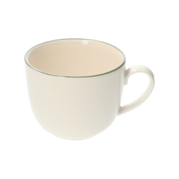 Mug avec anse, grès, bord vert, Ø 11,5 cm
