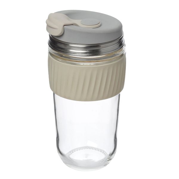 Travel mug, heat-resistant glass, 550 ml