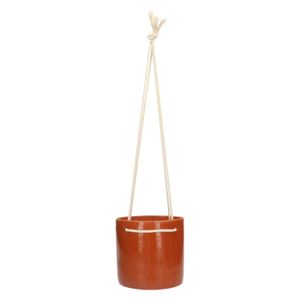 Pot de fleurs avec corde de suspension, terre cuite, Ø 15,5 cm