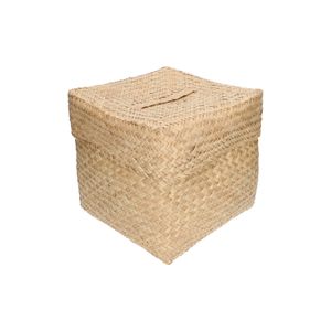 Basket with lid, seagrass, medium