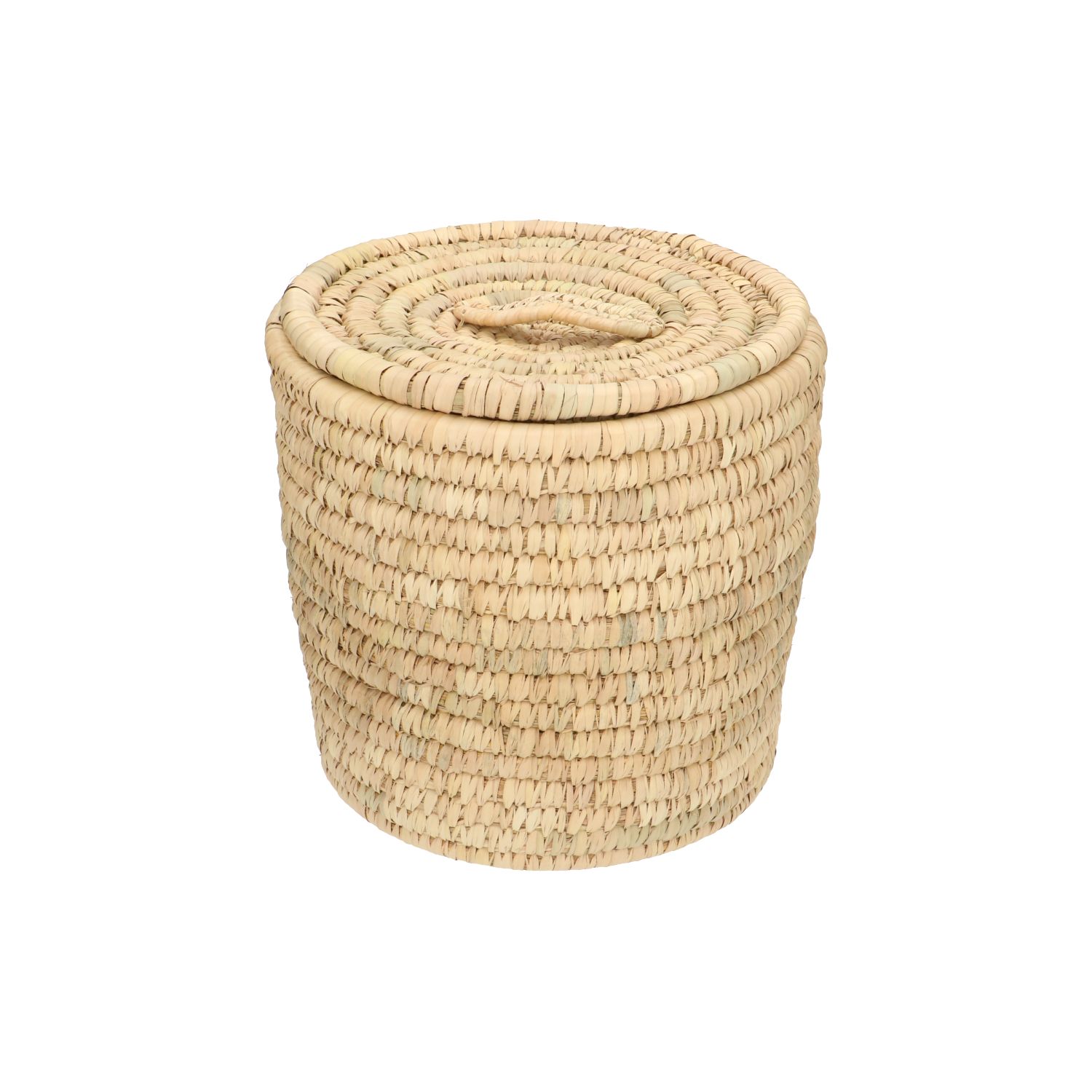 Round basket store with lid