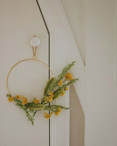 Droogbloemen, brievenbuspakket, geel