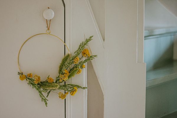 Droogbloemen, brievenbuspakket, geel