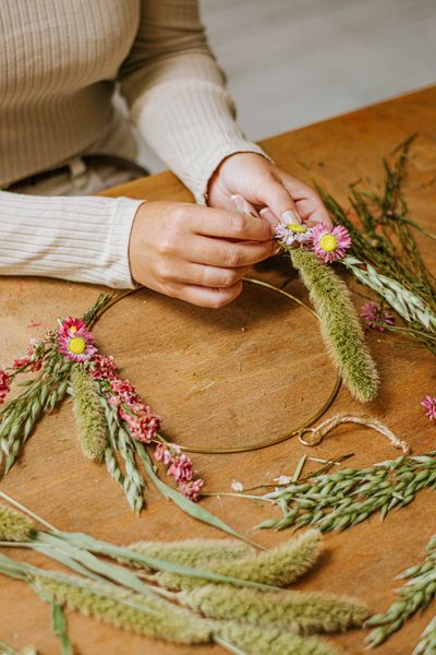 Droogbloemen, brievenbuspakket, geel