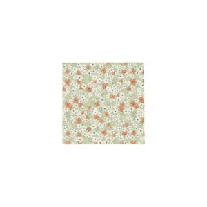 Napkins, paper, green floral design, small