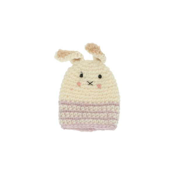 Eierwarmer haas, wol, lila gestreept