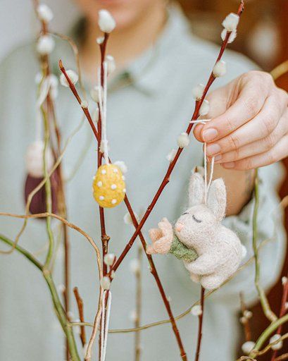 Décoration de Pâques lapin, feutrine, vert