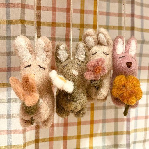 Décoration de Pâques lapin, feutrine, vert