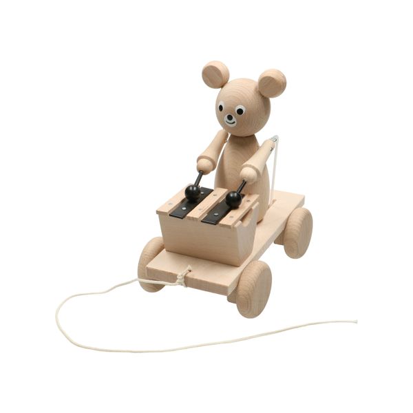 Trekfiguur muis met xylofoon, beukenhout, 2+