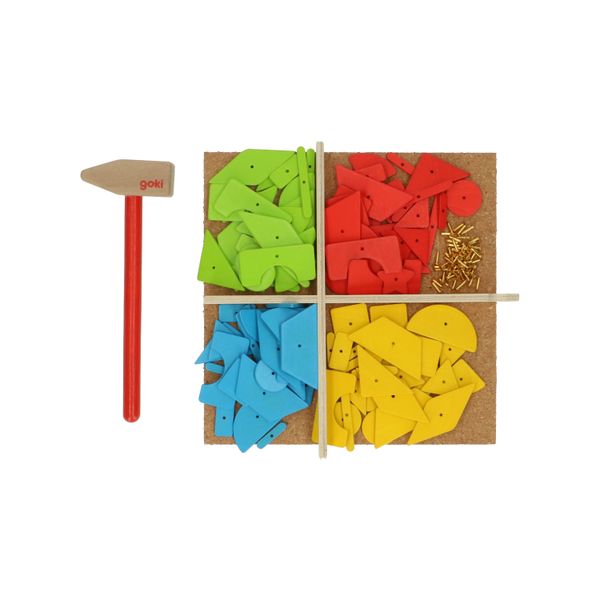 Hamertje tik, hout en kurk, 3+