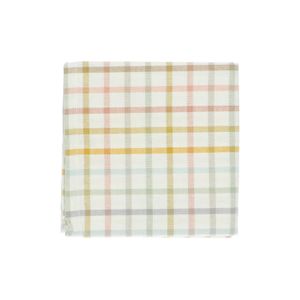 Tea towel, organic cotton, multi-coloured chequered