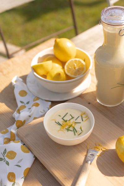 Essuie de vaisselle, coton bio, citrons
