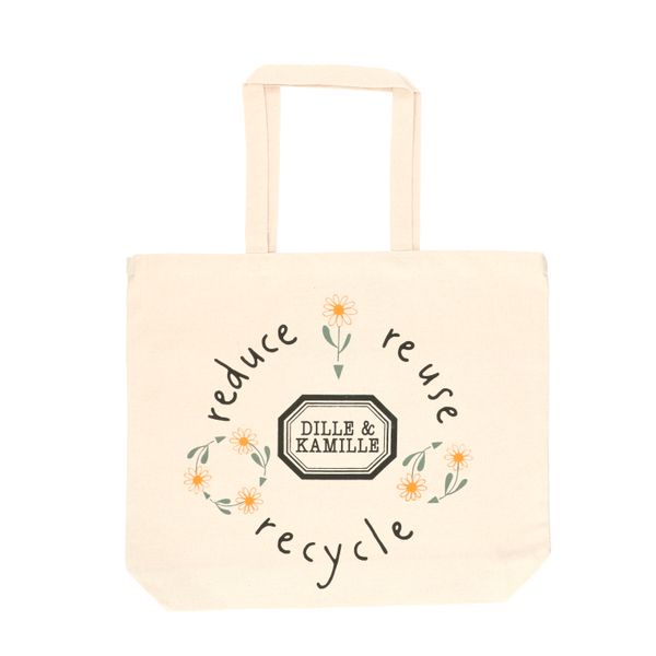 Canvas tas, Dille&Kamille, gerecycled katoen, groot, 47 x 39 x 10 cm