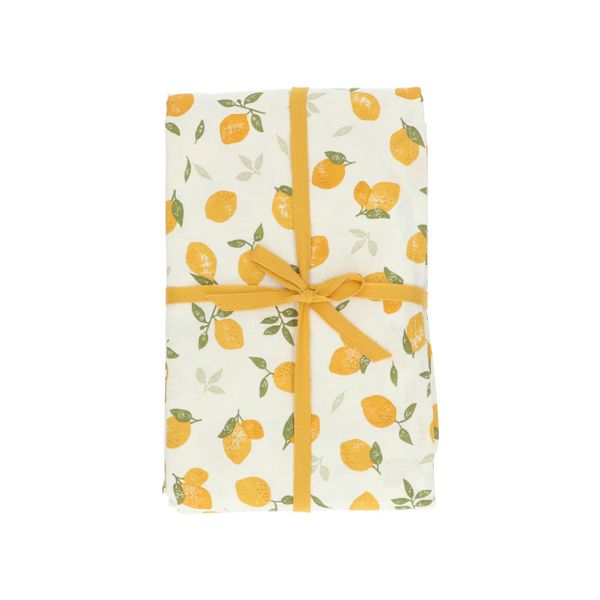 Tablecloth, organic cotton, lemons, 145 x 250 cm
