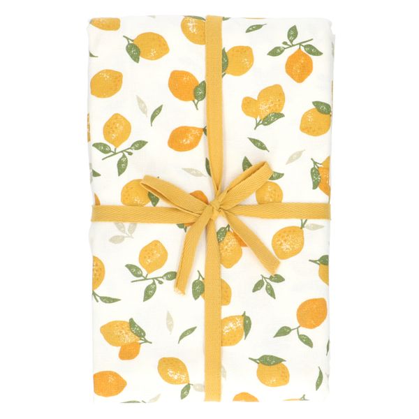 Tafelkleed, bio-katoen, citroenen, 145 x 250 cm