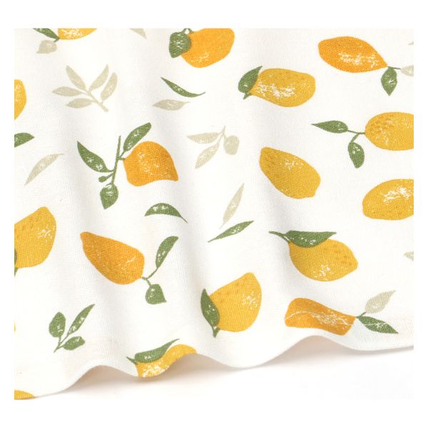 Chemin de table, coton bio, citrons