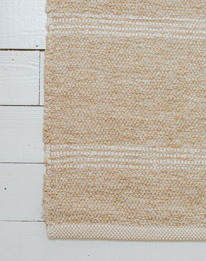 Läufer, recycelte Baumwolle, beige gestreift, klein