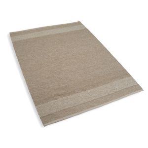 Teppich, recycelte Baumwolle, beige gestreift, groß