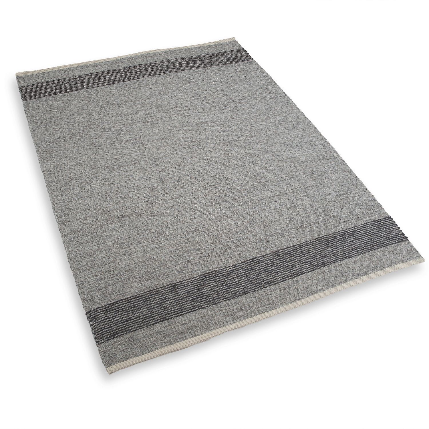 Teppich, Recycelte Baumwolle, Grau Gestreift, 170 X 230 Cm | Teppiche