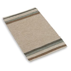 Rug, recycled cotton, beige with multi-coloured stripes, small