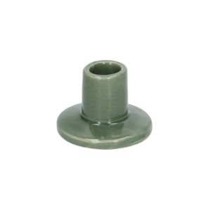 Candle holder, porcelain, green, low