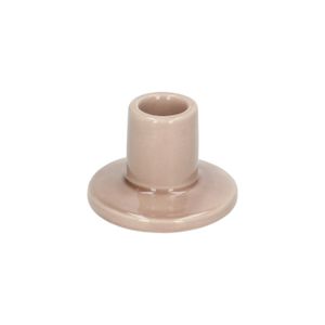 Candlestick, porcelain, beige, low