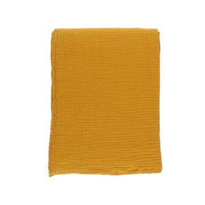 Couverture en mousseline, coton bio, jaune, 127 x 178 cm